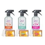 Starter pack – Kitchen, Bathroom and Universal cleaning tablets – 3 Tablets + 3 × Bottle