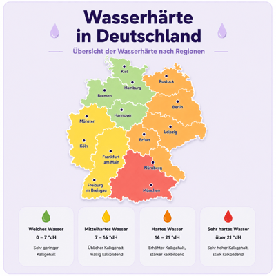 Karte der Wasserhärte in der Slowakei