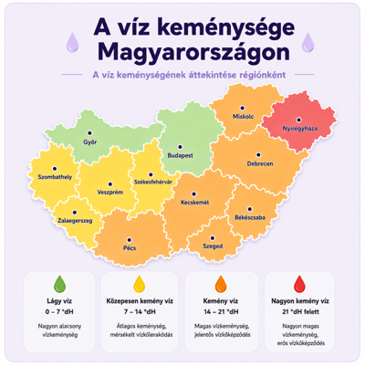 Szlovákia vízkeménységi térképe