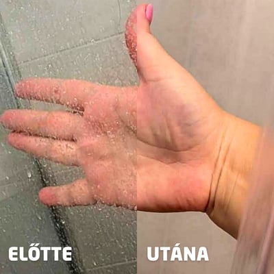 Vízkő a zuhanyzóban – előtte és utána
