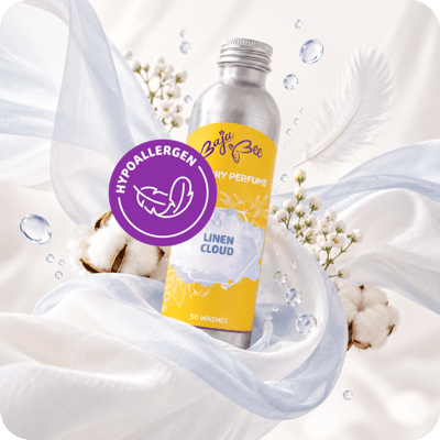 Feine Wäsche gewaschen mit hypoallergenem Linen Cloud Wäscheparfum