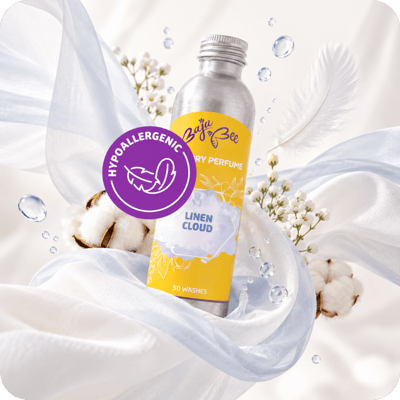 Delicate laundry washed with hypoallergenic Linen Cloud laundry perfume