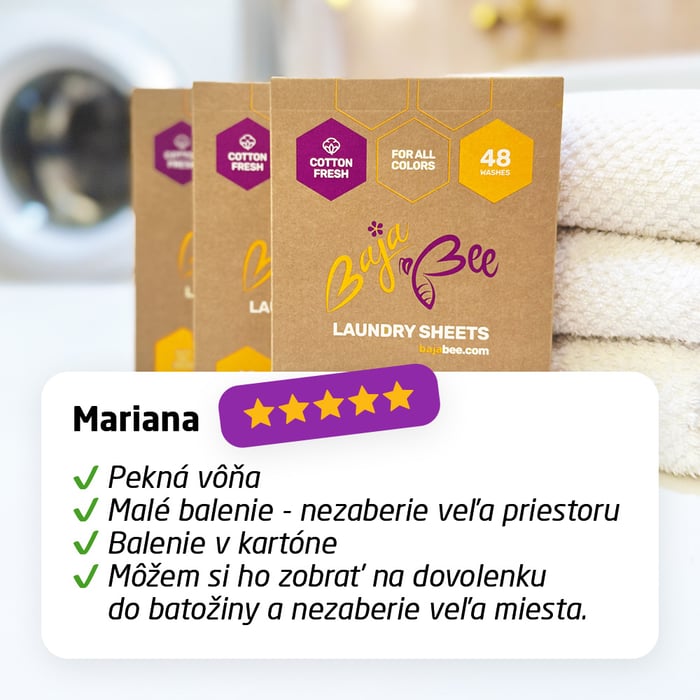 Pracie pásiky BajaBee - Cotton Fresh, 48 praní