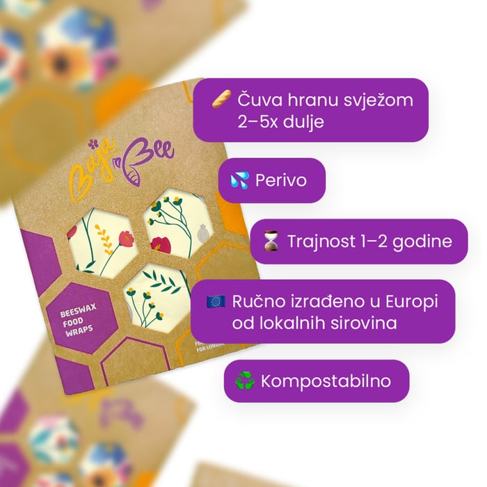 Omoti od pčelinjeg voska - Multipack XL/M/M/S - Bloom & Orange Dots