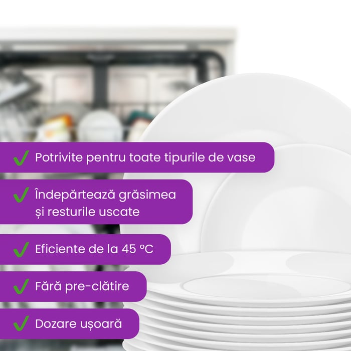 ECO pastile mașină de spălat vase All-in-one – 5 x 30 buc, fără parfum