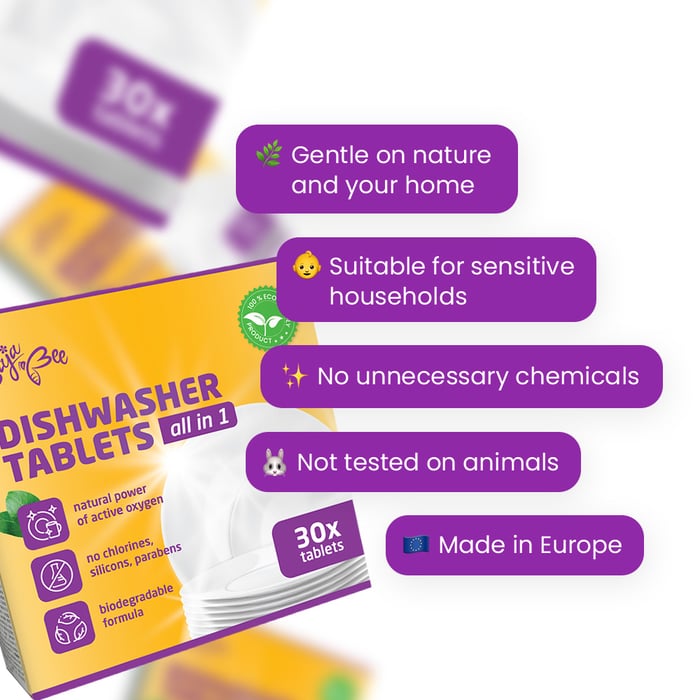 ECO dishwasher tablets All-in-one – 30 pcs, fragrance-free