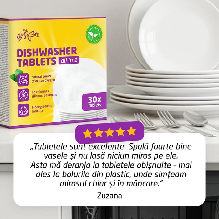 ECO pastile mașină de spălat vase All-in-one – 5 x 30 buc, fără parfum