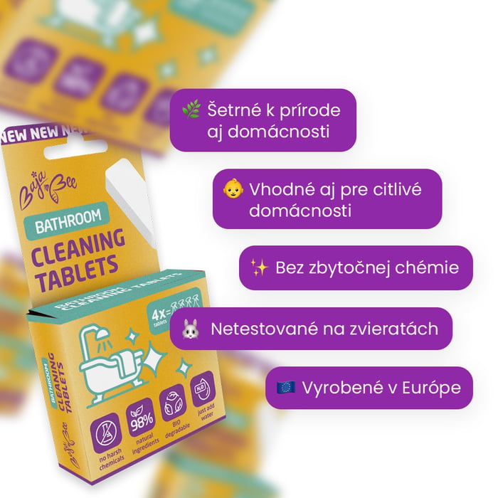 Štartovací balíček - čistiace tablety do kúpeľne 4 ks + fľaša