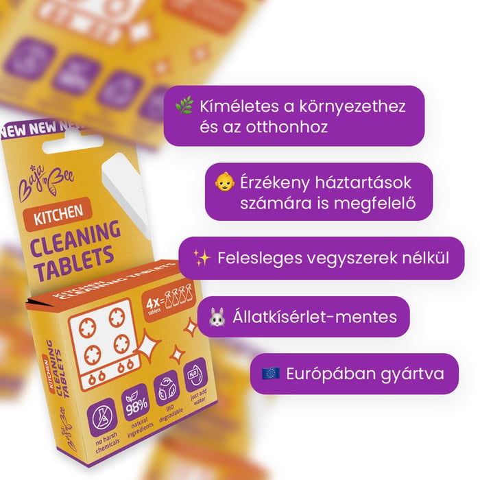 Kezdőcsomag - konyhai tisztítótabletták 4 db + flakon