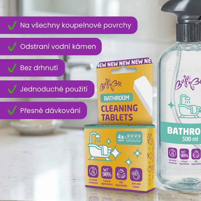 ECO čisticí tablety do koupelny – 4 ks, citron