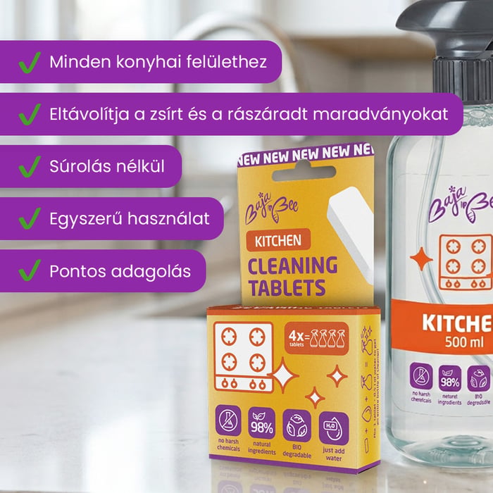 Kezdőcsomag - konyhai tisztítótabletták 4 db + flakon