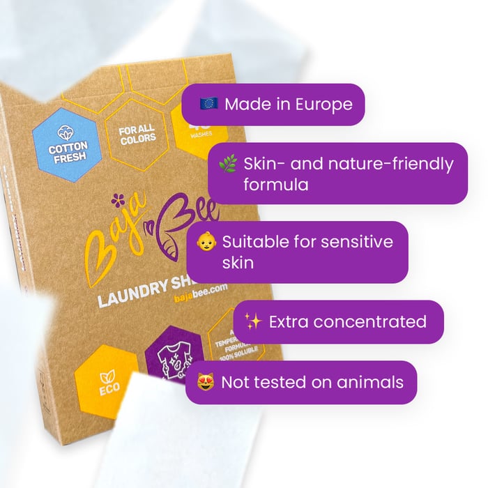 BajaBee Laundry Sheets - Cotton Fresh, 48 Loads