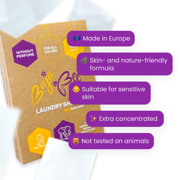 BajaBee Laundry Sheets - Unscented, 48 Loads
