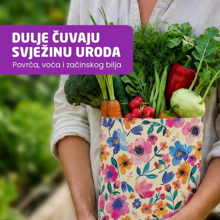 Vrećica od pčelinjeg voska - L, Orange Dots, 1 kom