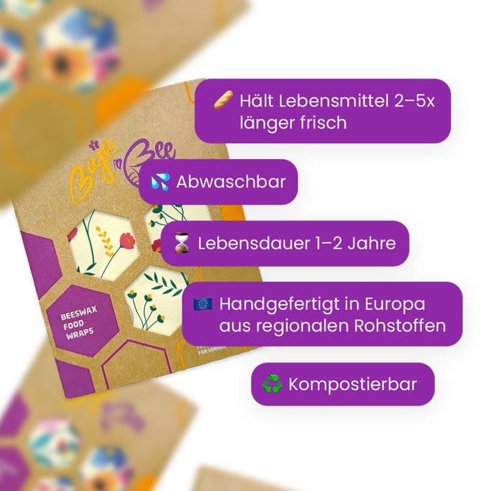 Bienenwachstücher - Multipack XL/M/M/S - Bloom