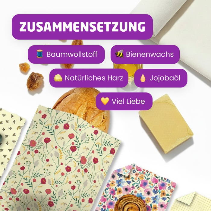 Bienenwachstücher - Multipack XL/M/M/S - Bloom