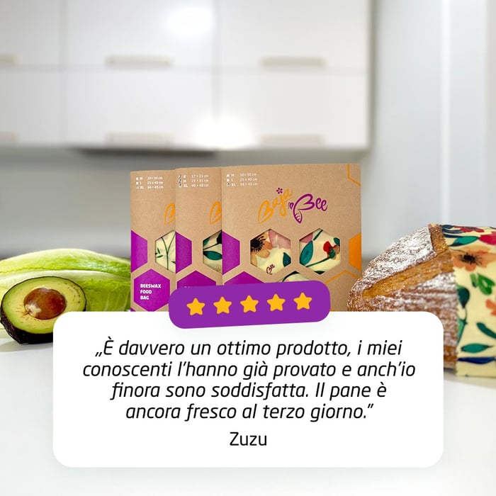 Sacchetto in cera d'api - XL, Fiori, 1 pz.
