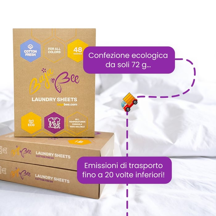 Detersivo in fogli BajaBee - Cotton Fresh, 48 lavaggi
