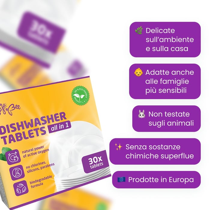 Pastiglie per lavastoviglie ECO All-in-one - 5 x 30 pz., senza profumo